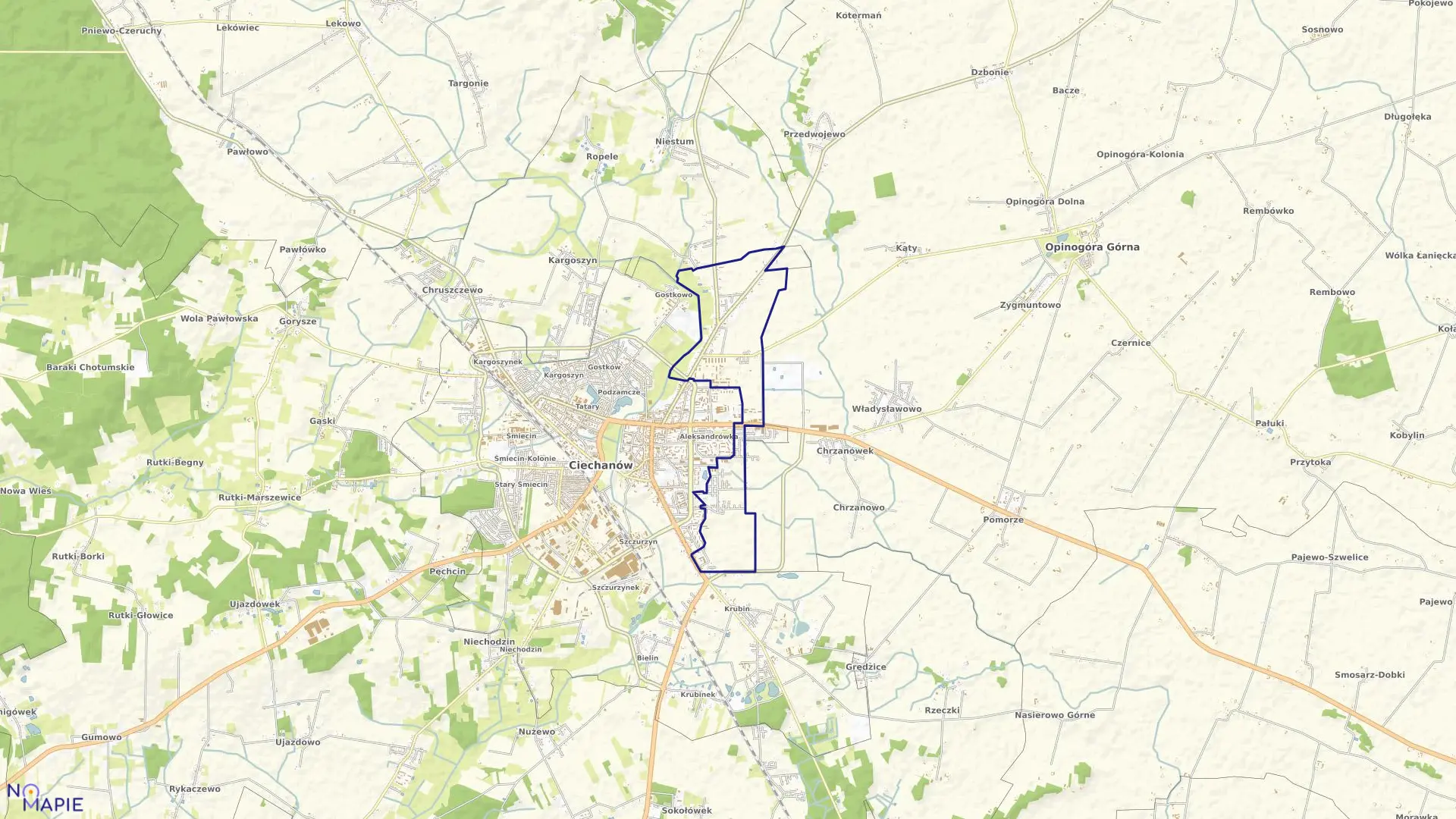 Mapa obrębu SCALENIE w mieście Ciechanów